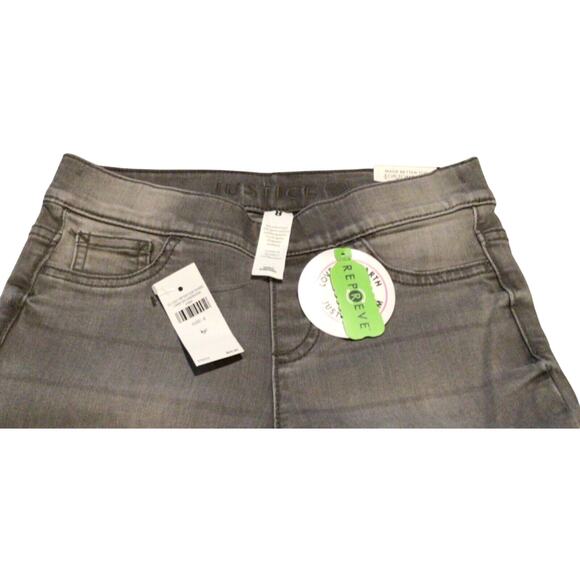 Justice Girls Repreve Gray Distressed Stretchy Denim Legging Jeans Size 8 - Picture 2 of 4